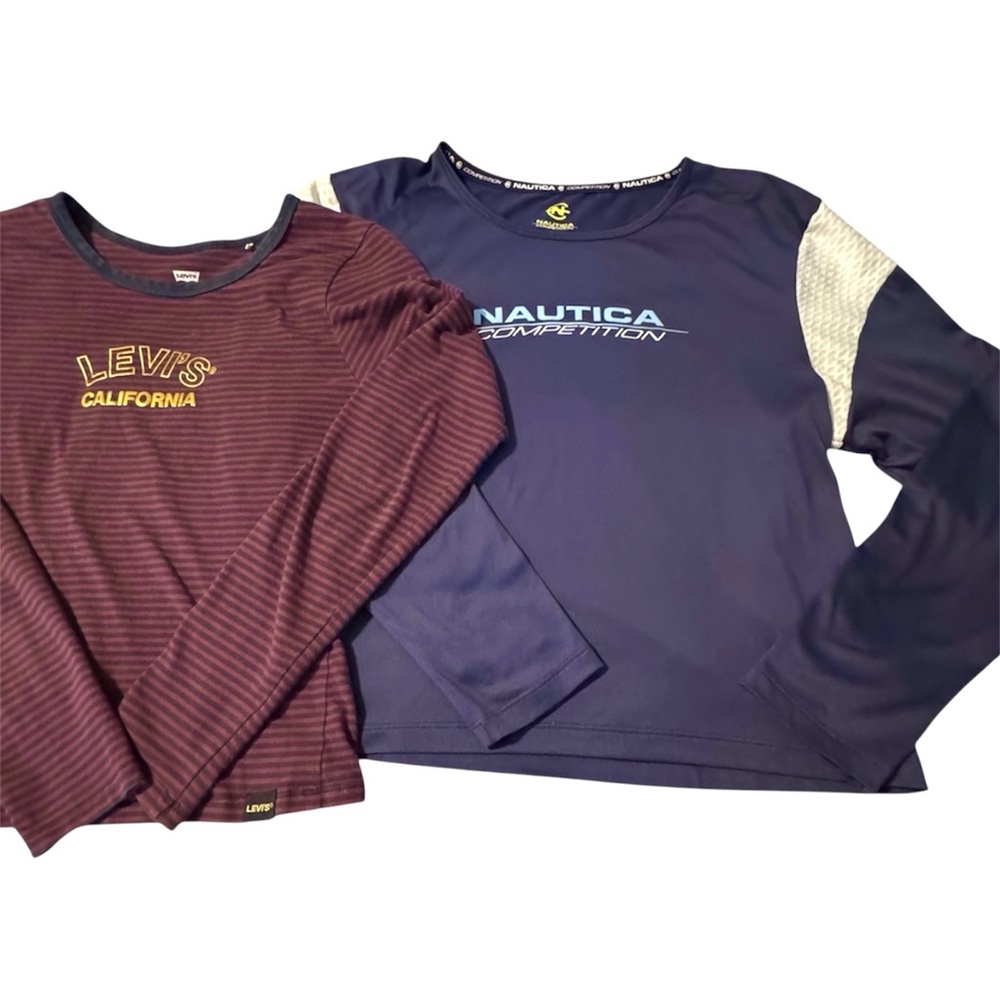 Levi's Burgundy Striped Long Sleeve Tee